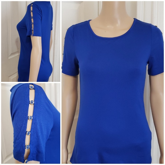 NEW! Spense| Short Button Sleeve Top - S - Picture 2 of 9